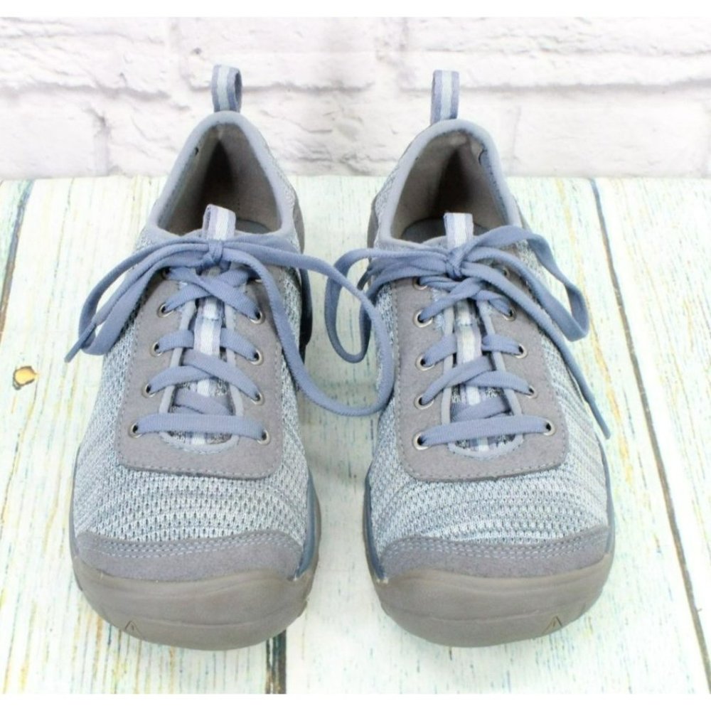 Keen Hush Knit Blue Mesh Lace Up Low Top Casual Sneakers Shoes Size 8 - Picture 5 of 9